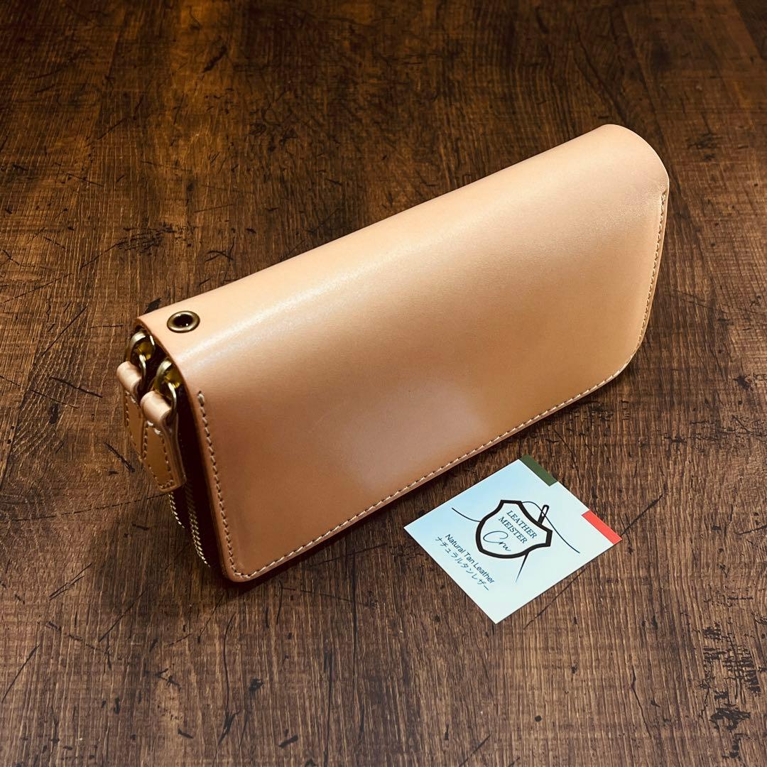 サドルレザー ヌメ革 ラウンドファスナー ダブルファスナー　メンズ財布