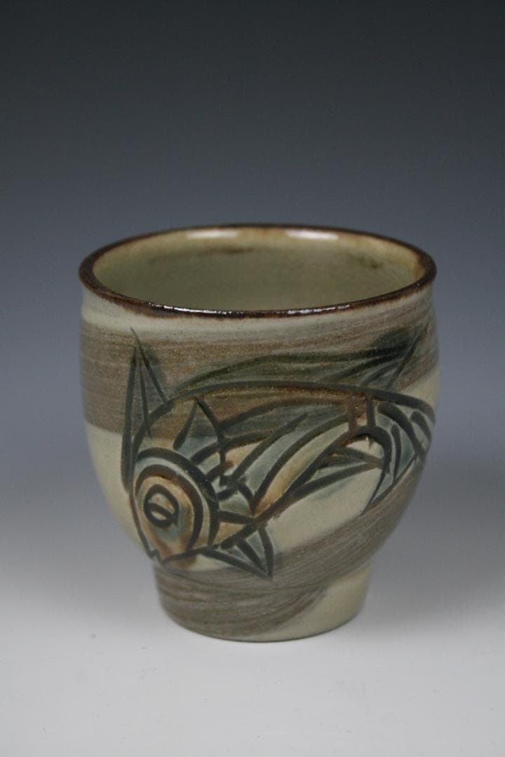 壺屋焼 金城敏幸 赤絵双魚文抱瓶（大） 壺屋焼 金城敏幸 赤絵双