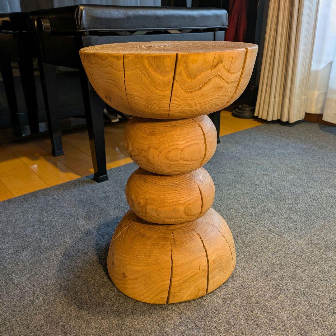 :)　栗　天然木　丸太　椅子　スツール　高さ約40㎝