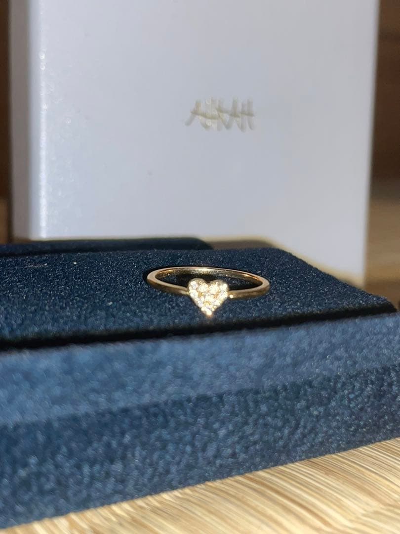 AHKAH ハートパブェリング 3号 K18 ダイヤ ピンキー 定価92400円