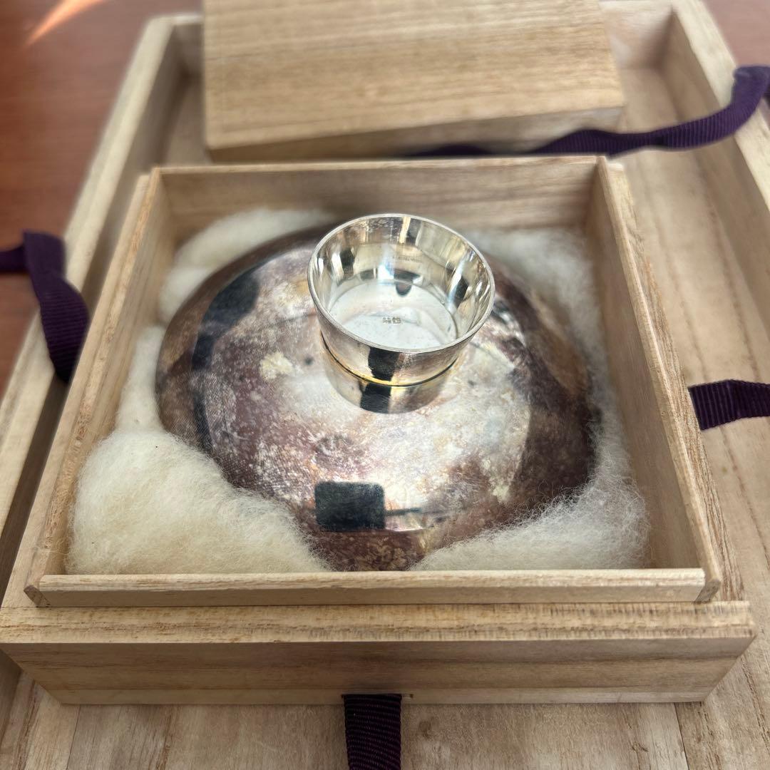 純銀67.69g 円形皿 銀杯 銀盃