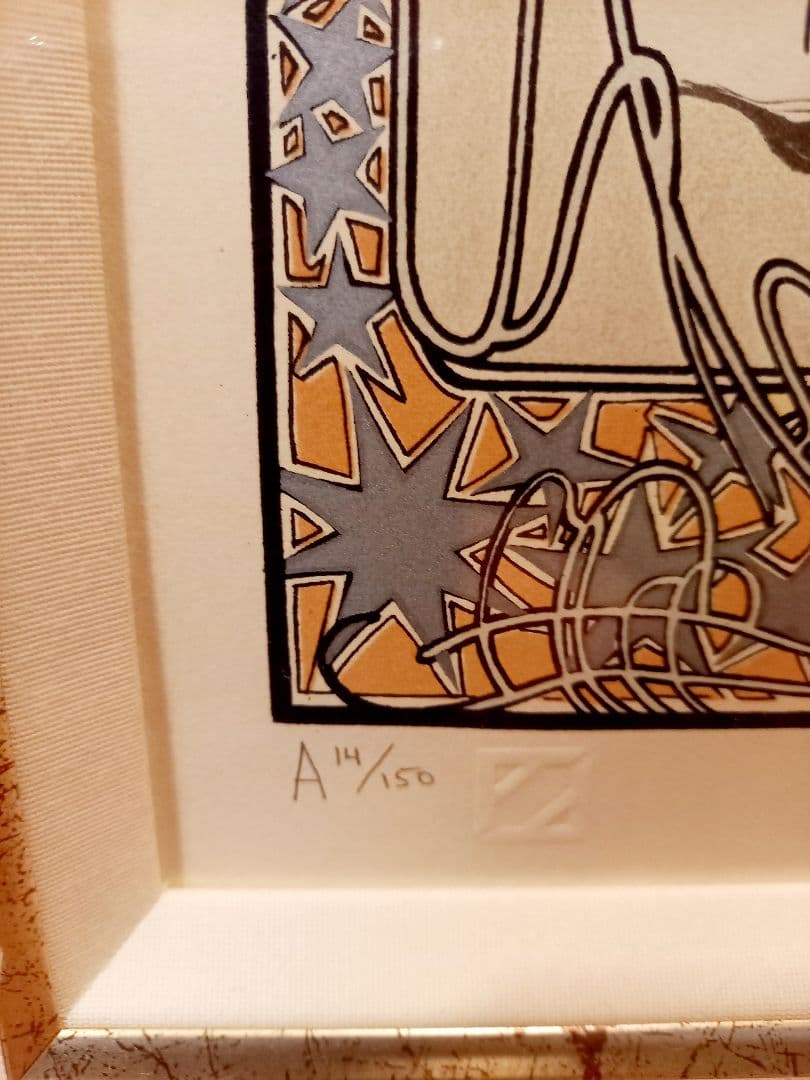 ■アルフォンヌ・ミュシャ　リトグラフ□四季〈1900年版〉冬