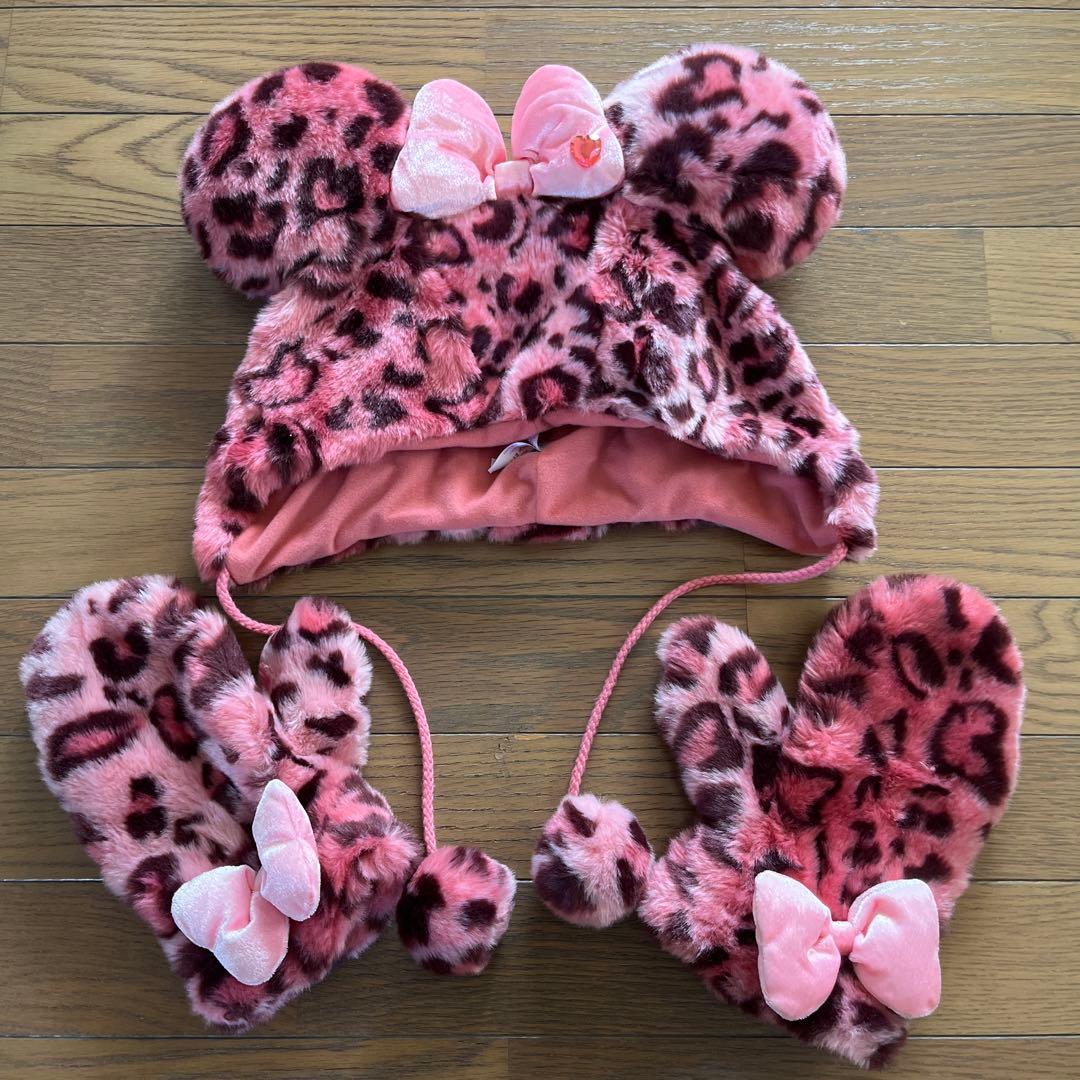 ディズニー ヒョウ柄ファンキャップ ディズニー ヒョウ柄 ミニー耳付き