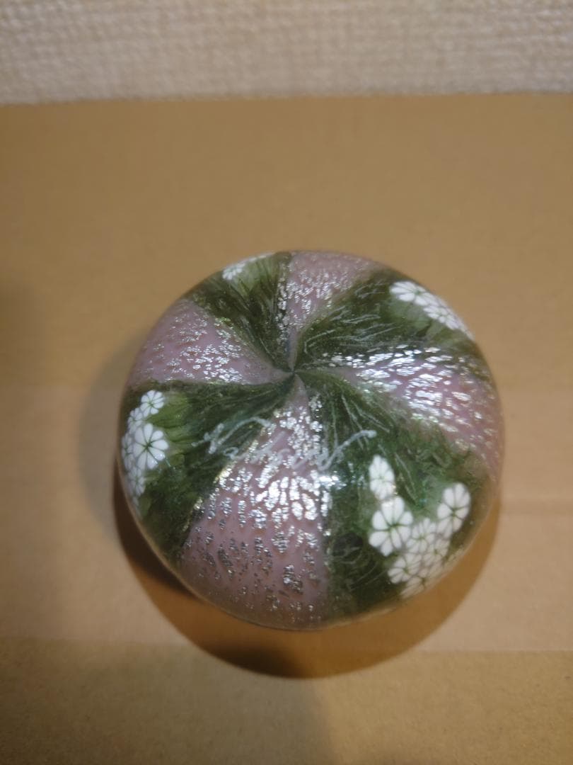 未使用】ガラス作家 藤原奈津江作品 吹きガラス茶器「花子」共箱及び