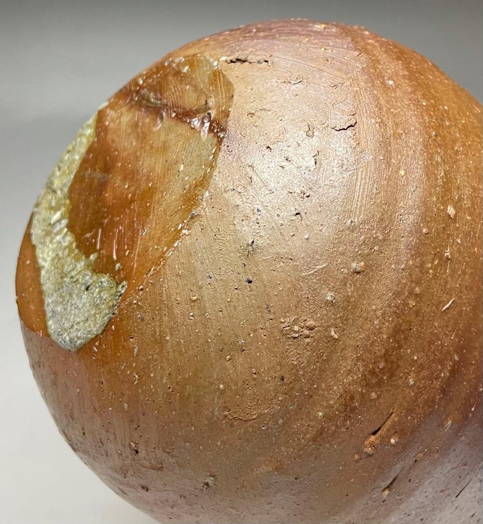 金重愫　備前徳利一輪花入　円山窯　備前焼　四方桟共箱　b116