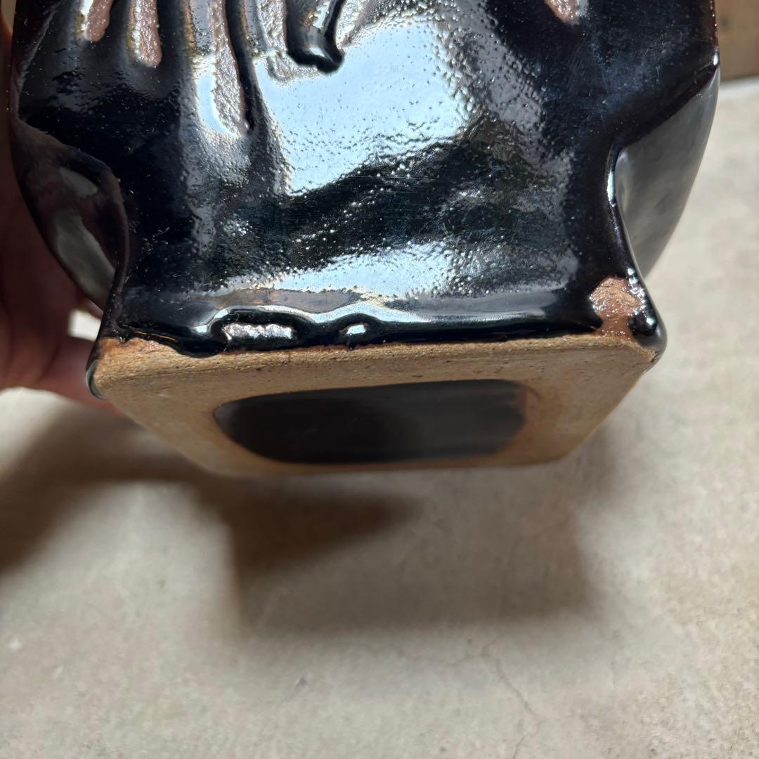 濱田庄司 浜田庄司 掛分指描花瓶 人間国宝 益子焼