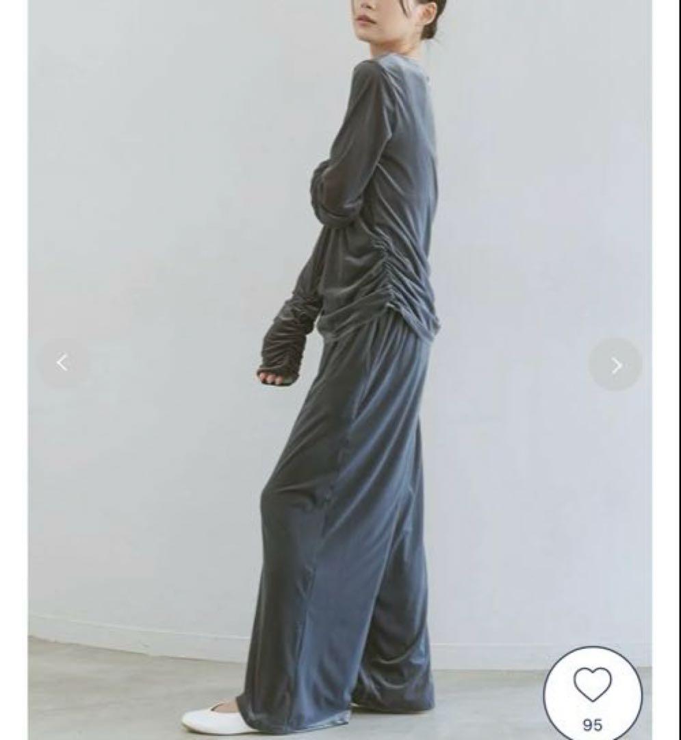 【完売品】gelato piqueベロアロンT＆ベロアパンツセット　グレー