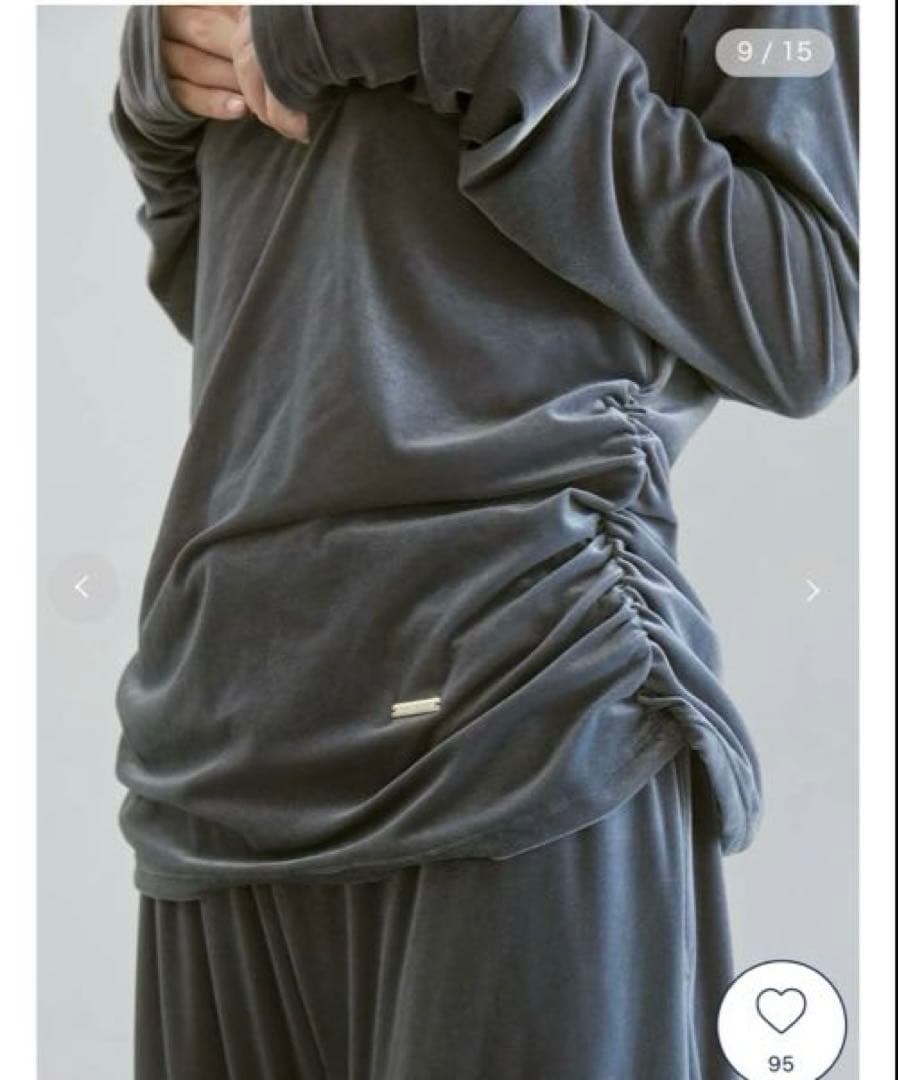 【完売品】gelato piqueベロアロンT＆ベロアパンツセット　グレー