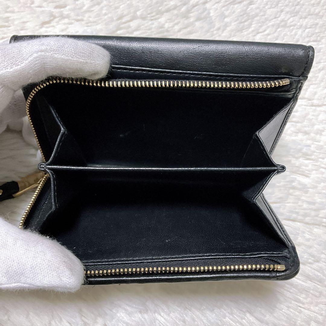 ♡美品♡MIU MIU マテラッセ 三つ折り財布 L字 ファスナー ブラック 金