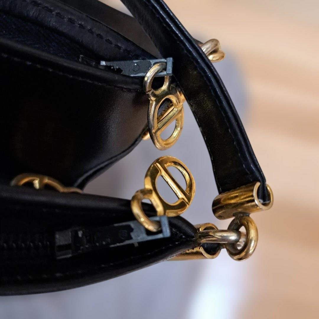 クリスチャン・ディオール ブラックレザーショルダーバッグ 最終値下げ