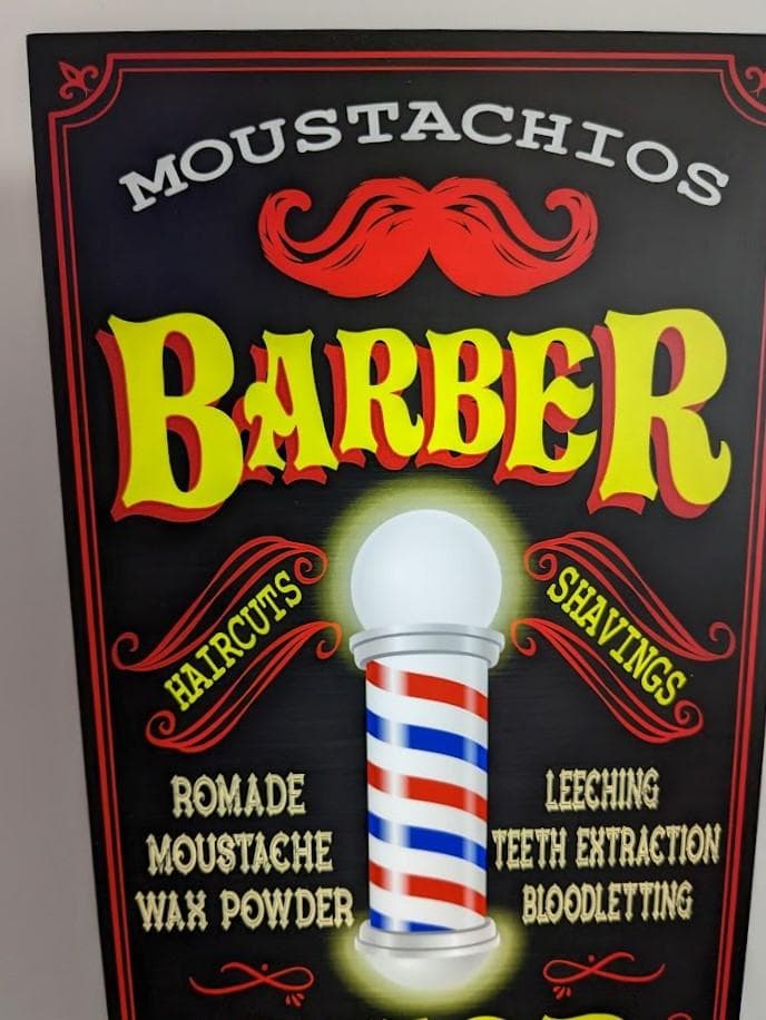 Lサイズ】バーバー 理容室 床屋 ビンテージ ロカビリー 看板 ライトBOX