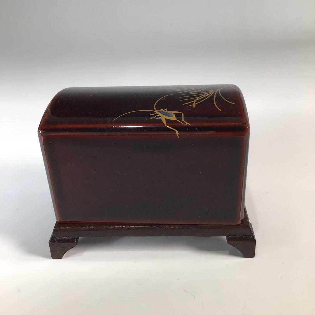 N1000香合『道場宗廣作』『溜塗』『虫草蒔絵』『虫籠香合』共箱茶道具