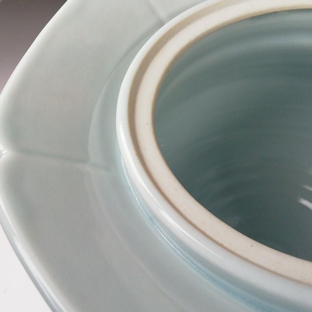 T674 水指 『白磁花水指』『宝林 趙誠主 造』 共箱 茶道具