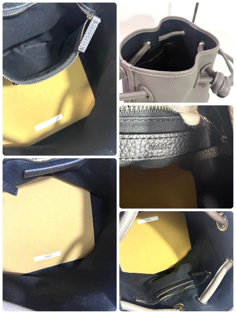 美品　ヴァジック ショルダーバッグ　ボンド グレー　レザー　ハンドバッグ