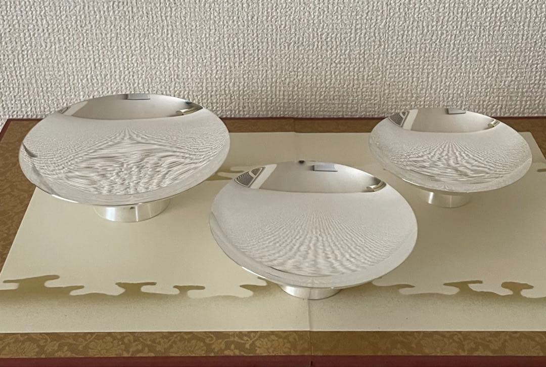 純銀天賞堂 純銀 銀盃 純銀盃 三ッ重 358ｇ