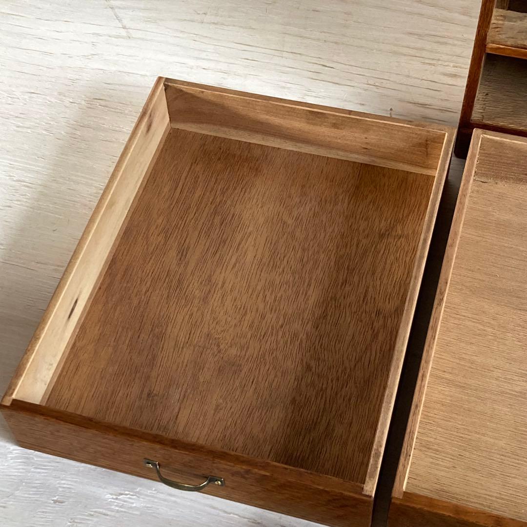 古い楢 無垢材 5杯 あられ組 小引き出し 古道具 古家具 - メルカリ