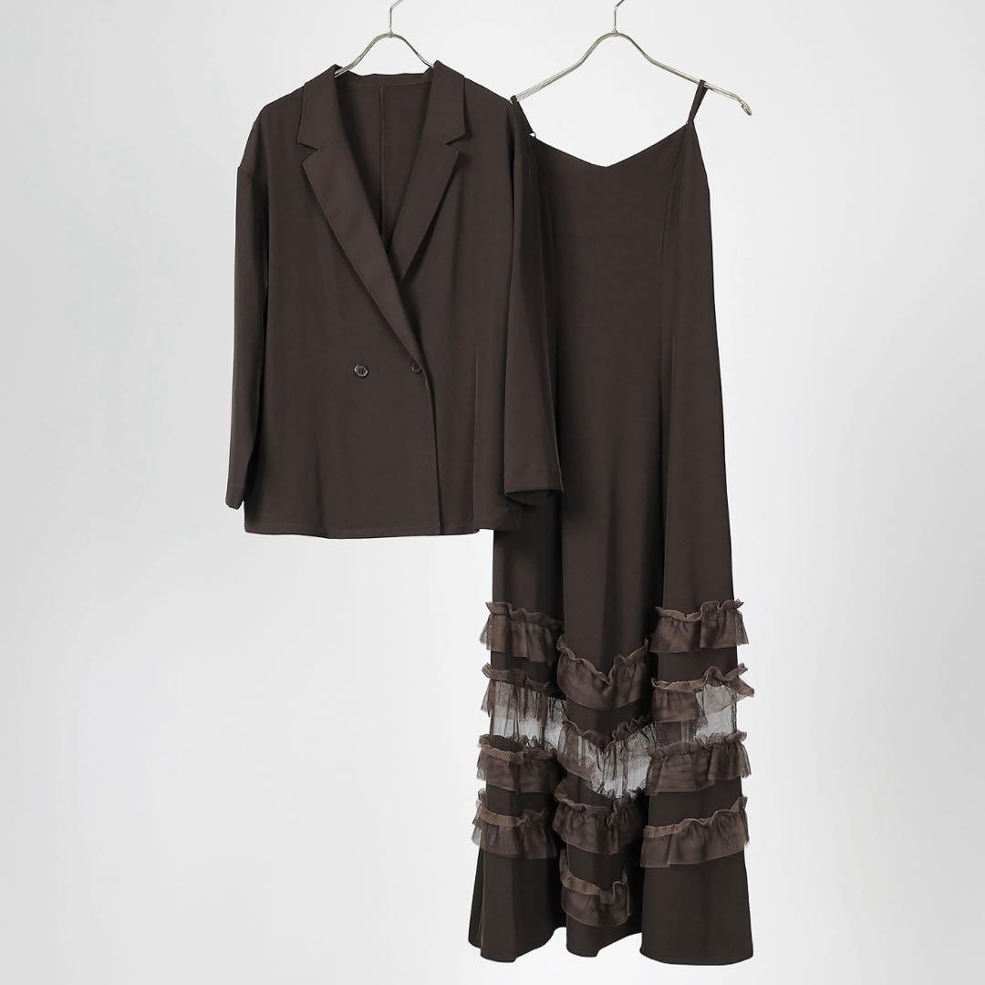 Kana 裾フリルキャミワンピース ジャケット 2点セット
