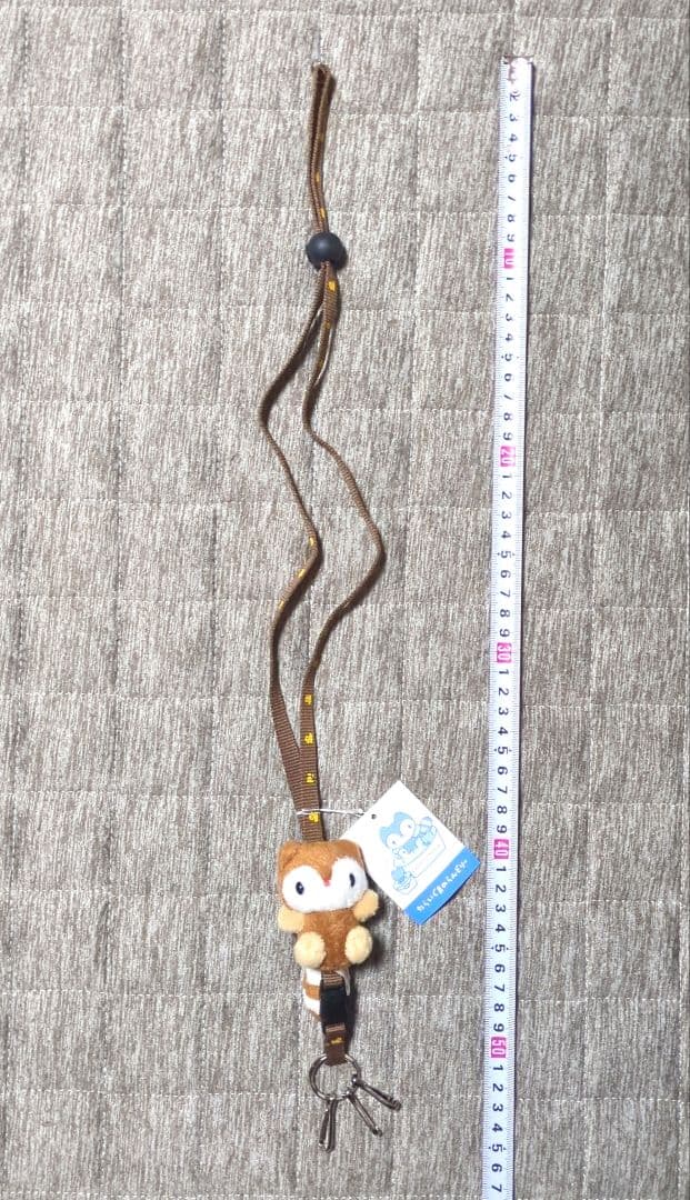 たらいぐまのらんどりー　ネックストラップ　ぬいぐるみ　レトロ　サンリオ