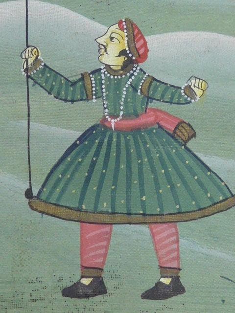 手描きの素晴らしいインドのプリミティブ絵画です　大変古いものです