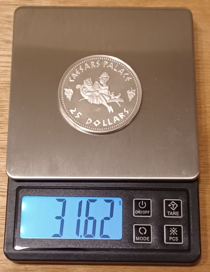 大きめの銀貨 銀品位(.925) アメリカ合衆国 シーザーズパレスの銀貨