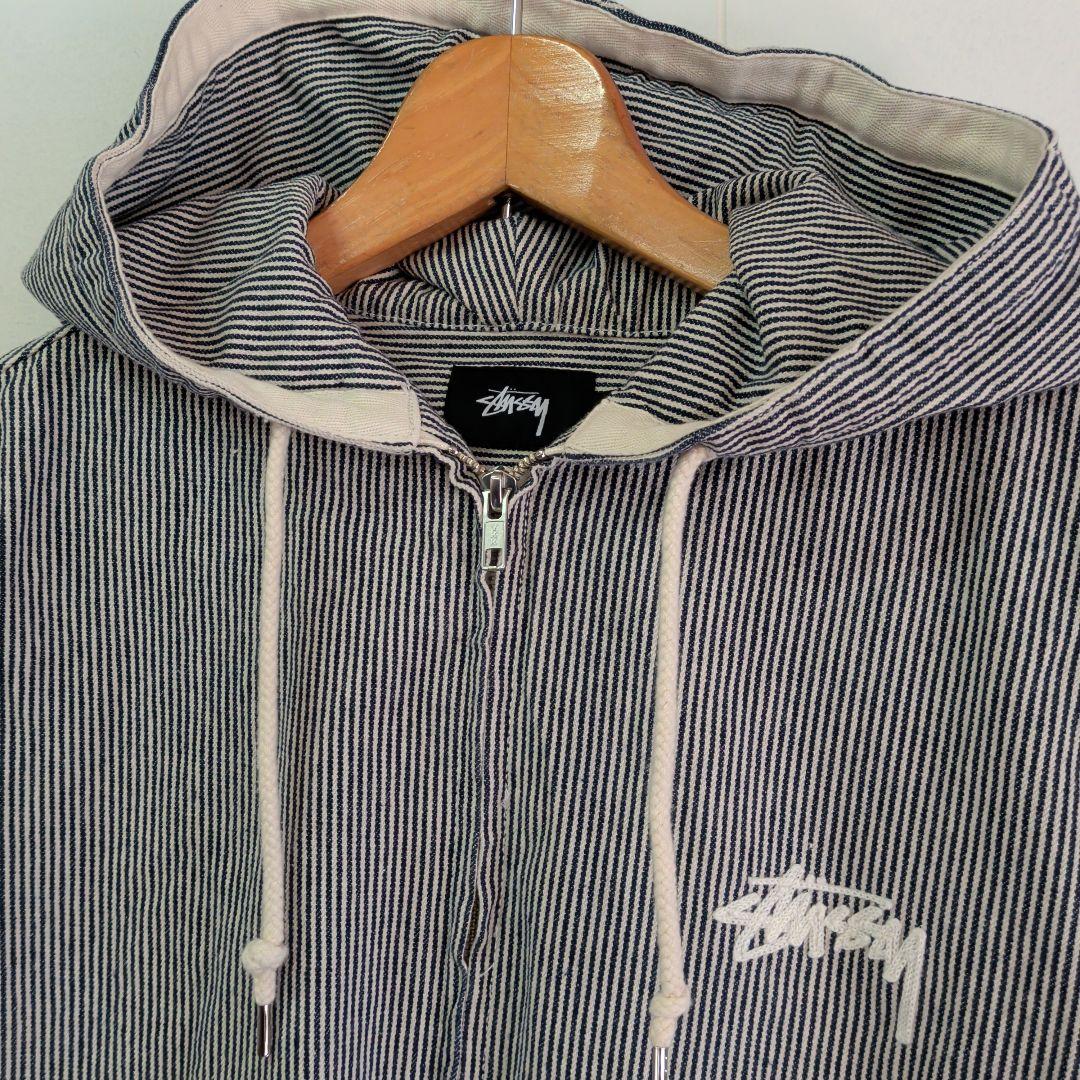 ジャケット・アウター stussy tribe hooded jacket M stripe