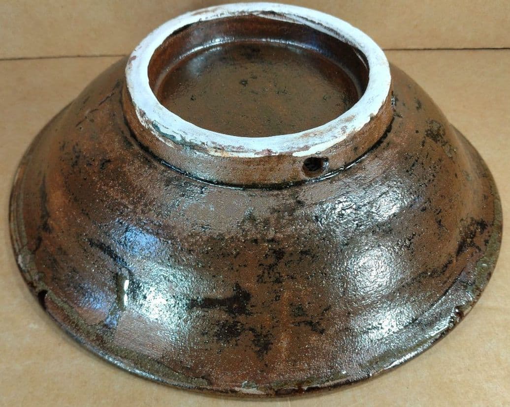 【本物保証】金城次郎 魚紋鉢(魚,井桁文）共箱 栞 人間国宝 壷屋焼 w22㎝