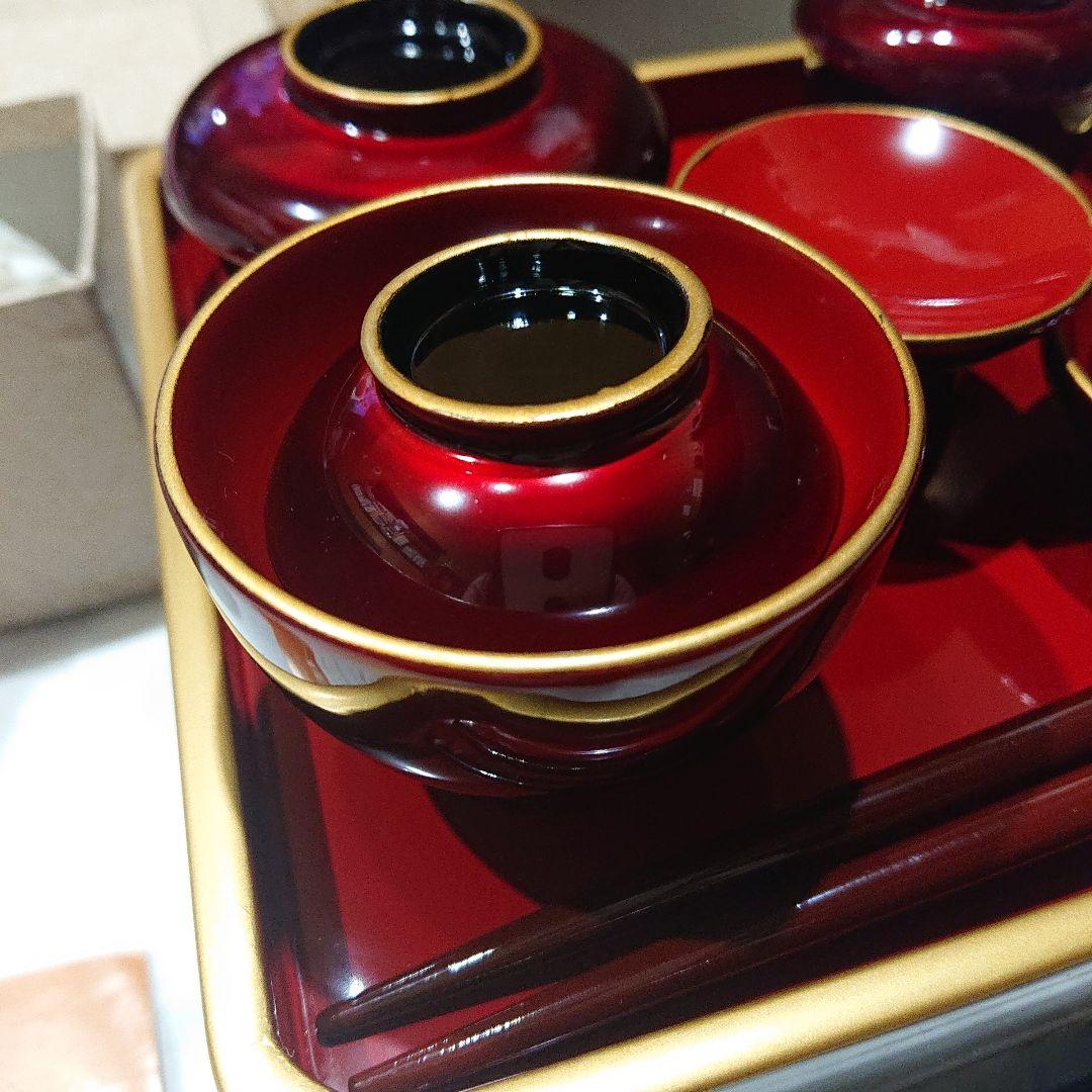 会津ぬり　本金釦付　玉虫　仏膳　堅地椀付　本漆塗　 善セット 五五号