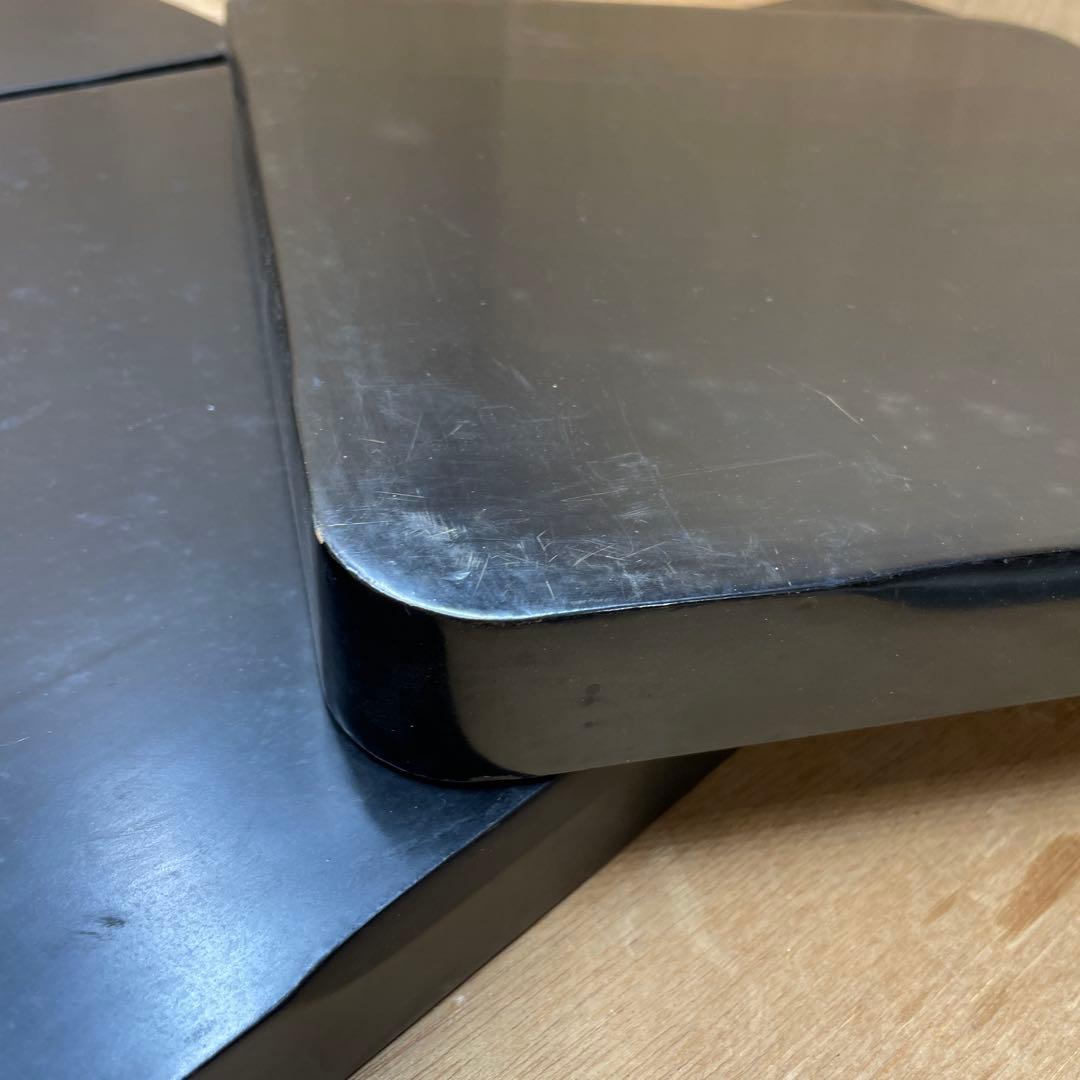 漆器　塗り盆　四角　5枚セット 木箱付き