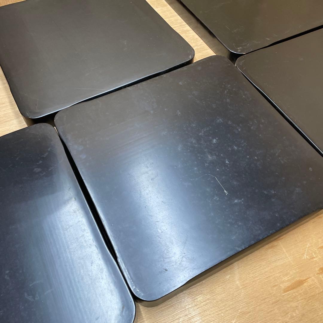 漆器　塗り盆　四角　5枚セット 木箱付き