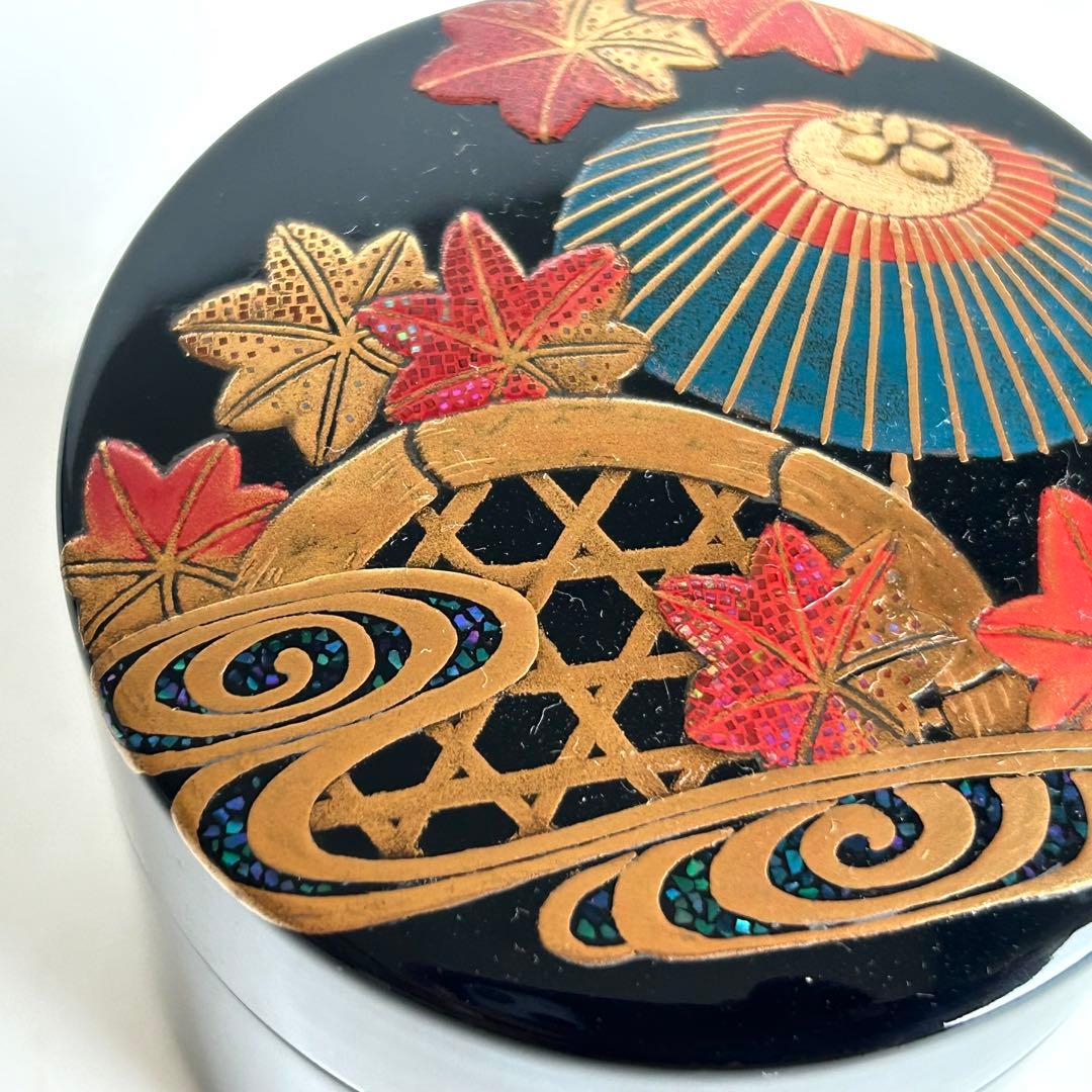 美品.希少】漆器 茶筒 茶器 茶道具 木製 漆塗り 蒔絵 螺鈿 伝統工芸 小