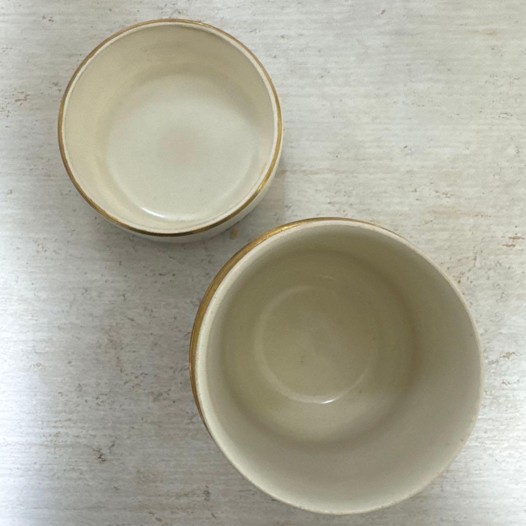 骨董品】北山雲平作 九谷焼 花文金彩 飾物/茶道具（共箱・栞付き） 骨董