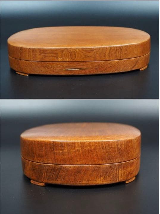 送料無料 時代物 石眼鳳月彫刻緑端渓硯 花梨箱 本物保証 中国古玩