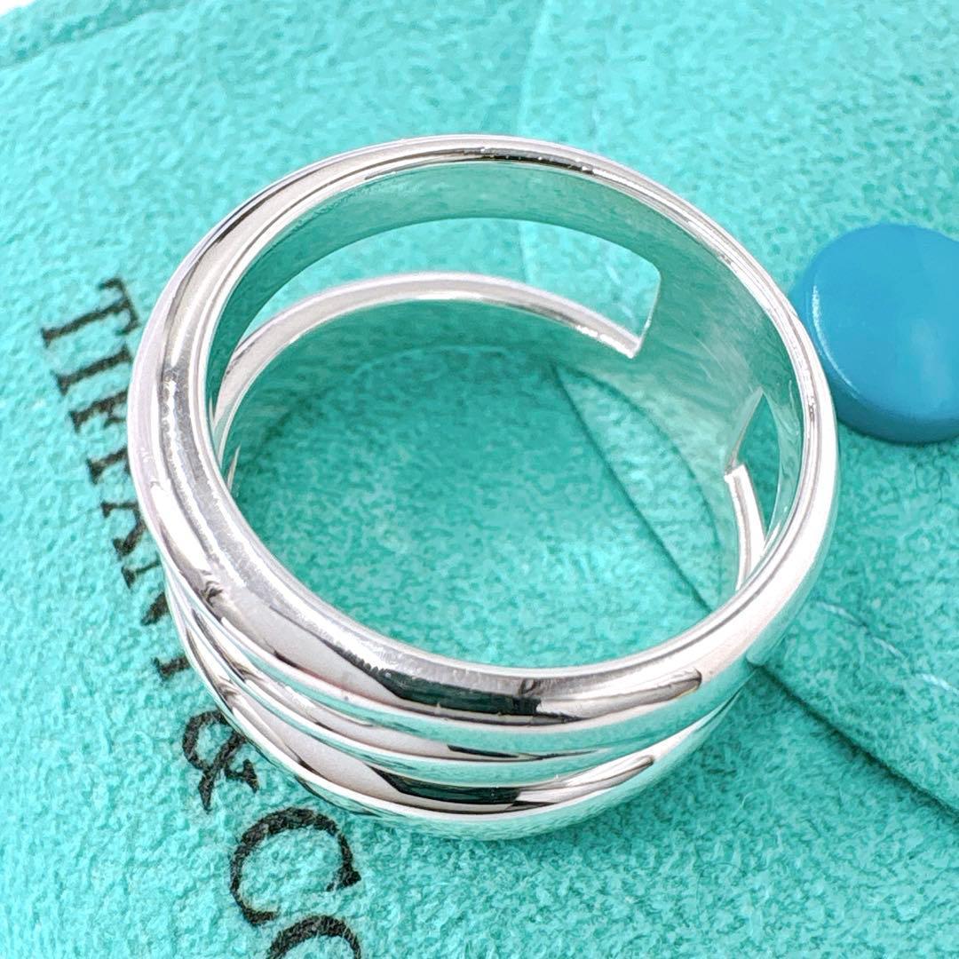 極美品 オールドティファニー ダイアゴナル リング 14号 シルバー925