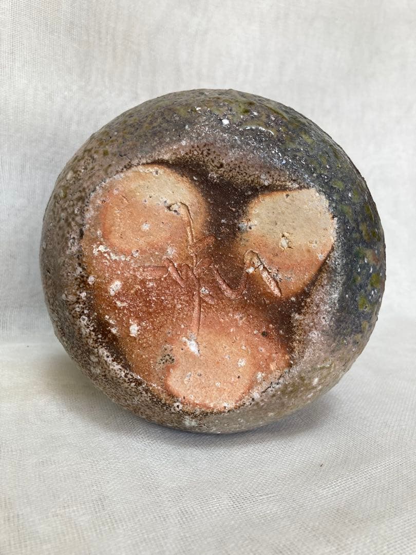 かな専用穴窯耳付花瓶花／信楽焼／瓶67