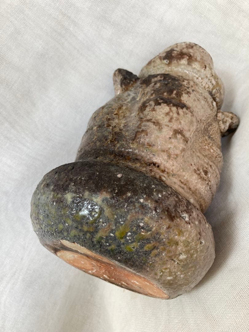 かな専用穴窯耳付花瓶花／信楽焼／瓶67