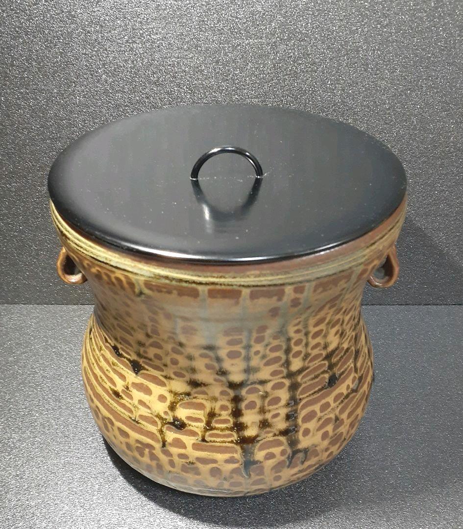 瀬戸焼　佐平窯　佐平造　古瀬戸　双耳　一重口　水指　共箱　茶道具　茶器　未使用品