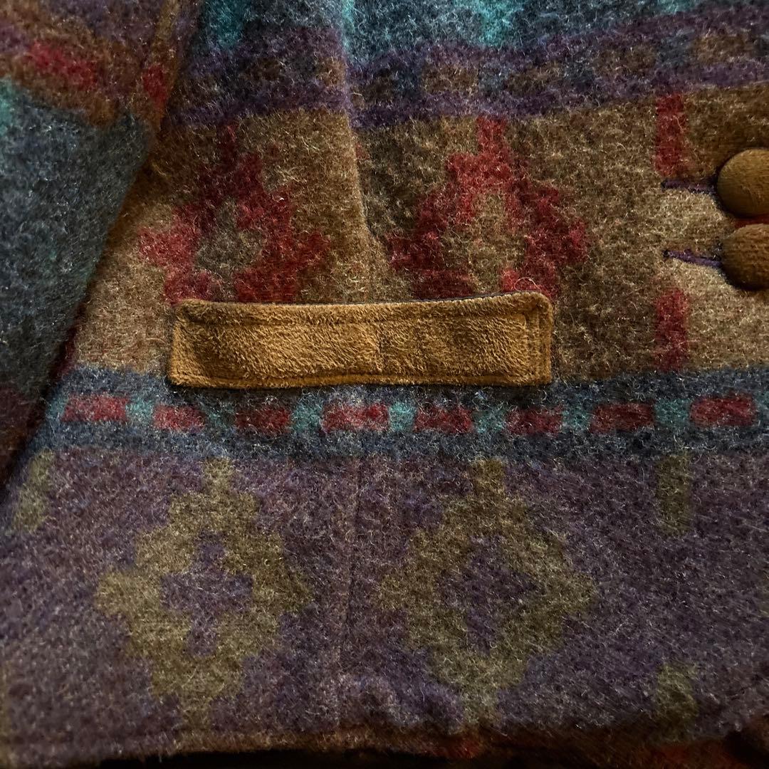 Woolrich　ウールリッチ　USA製　オルテガ柄　90s 革タグ　ウール