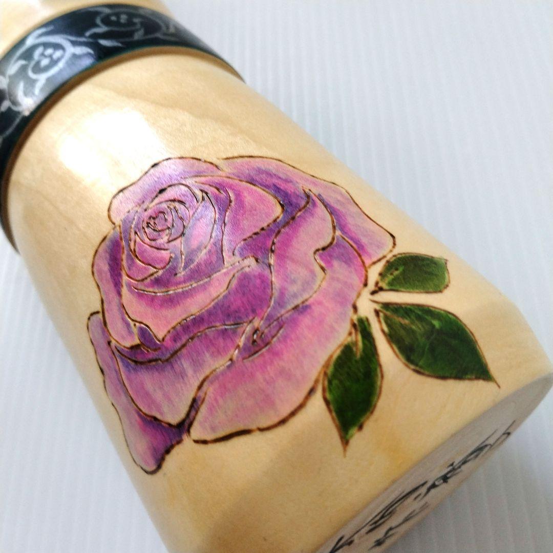 こけし 創作こけし 大内裕子工人 近代こけし 薔薇 工芸品 大き目 31