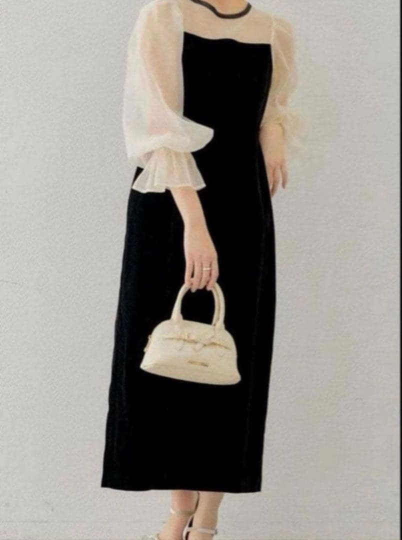 【SALON by Chico限定】配色シースルータイトロングドレス