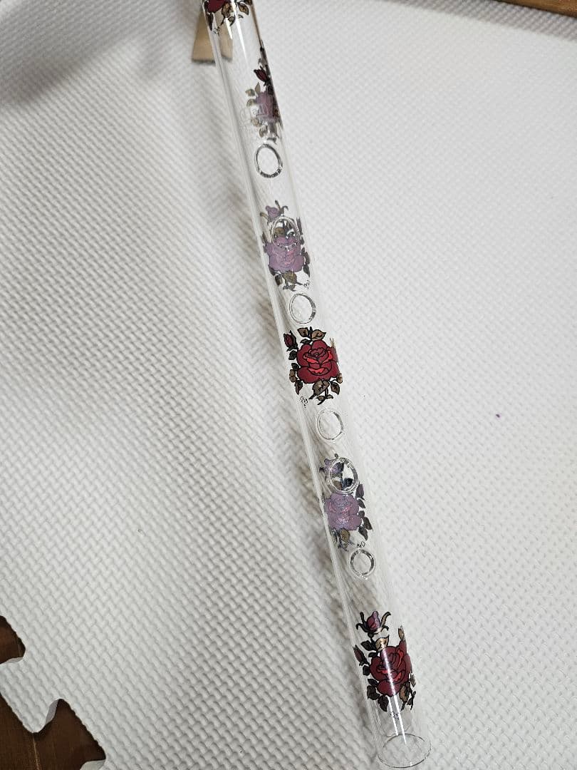 【希少品】HALL クリスタル フルート F管 460mm 木製ケース付き