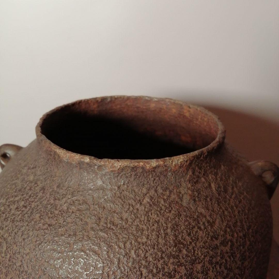 茶道具】 唐銅風炉釜 名越弥五郎作 釜265