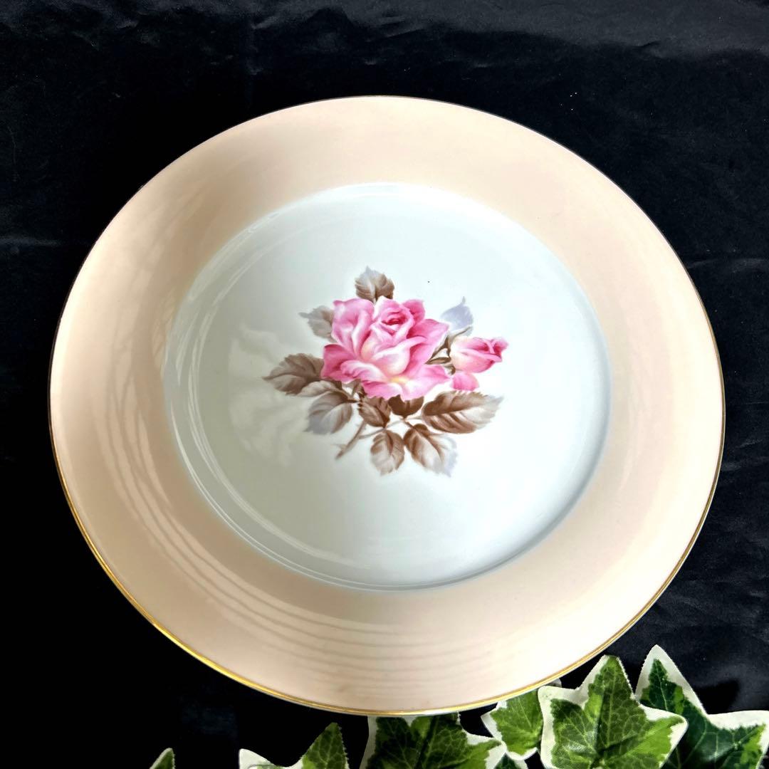 昭和レトロ 日本陶器会社 オールドノリタケ RC ピンクローズ大皿 絵皿