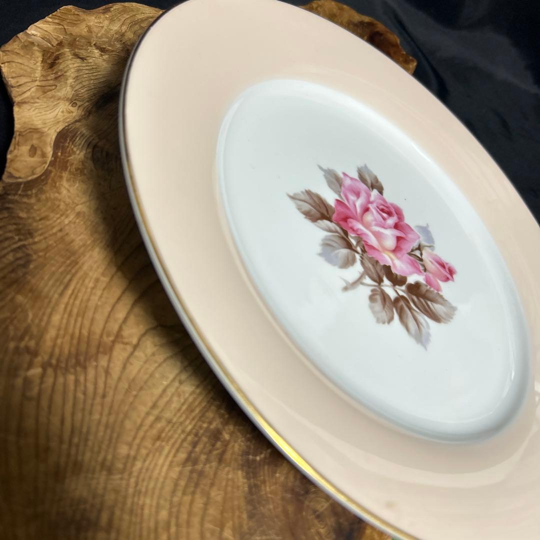 昭和レトロ 日本陶器会社 オールドノリタケ RC ピンクローズ大皿 絵皿