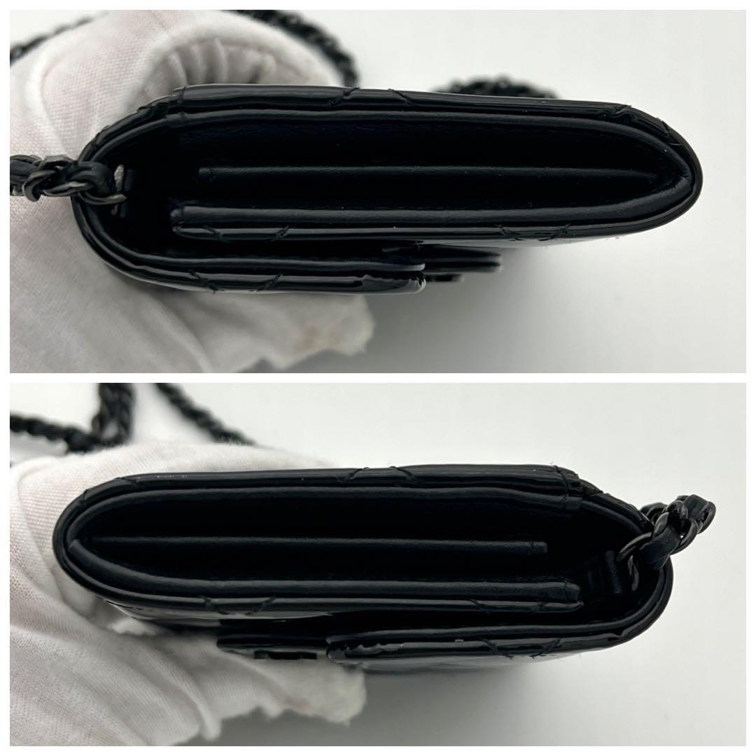 【新品仕様】シャネル チェーンウォレット マトラッセ ココマーク ミニ パテント