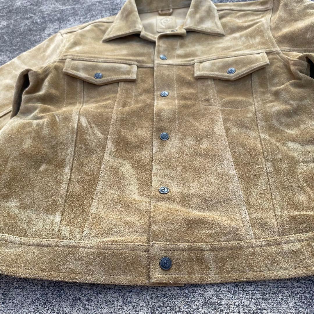 希少 キリンファイア 牛革 スウェード トラッカージャケット レザー