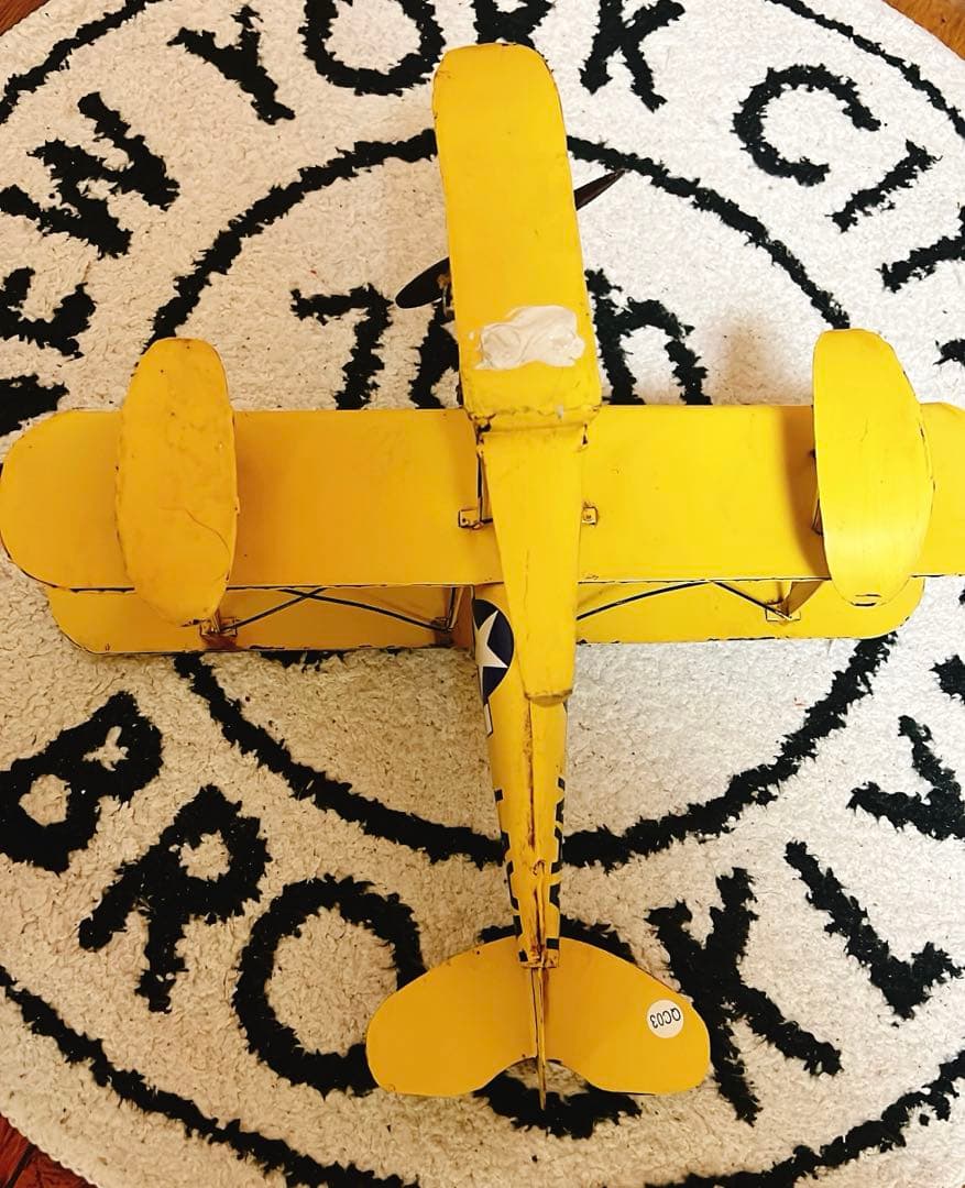 希少】飛行機 ブリキ 置物 アメカジ