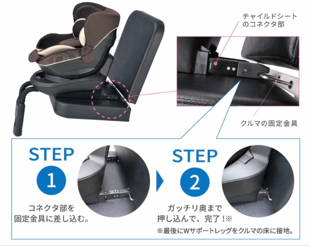 美品⭐︎エールべべ クルット3i グランス BF851 ISOFIX ブラウン