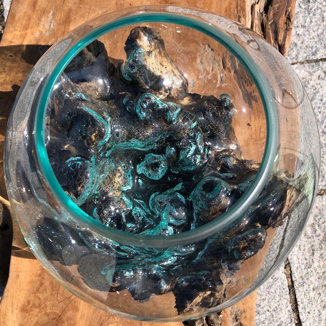流木ガラス オブジェ超特大F 花瓶 金魚鉢 水槽 テラリウム 観賞魚