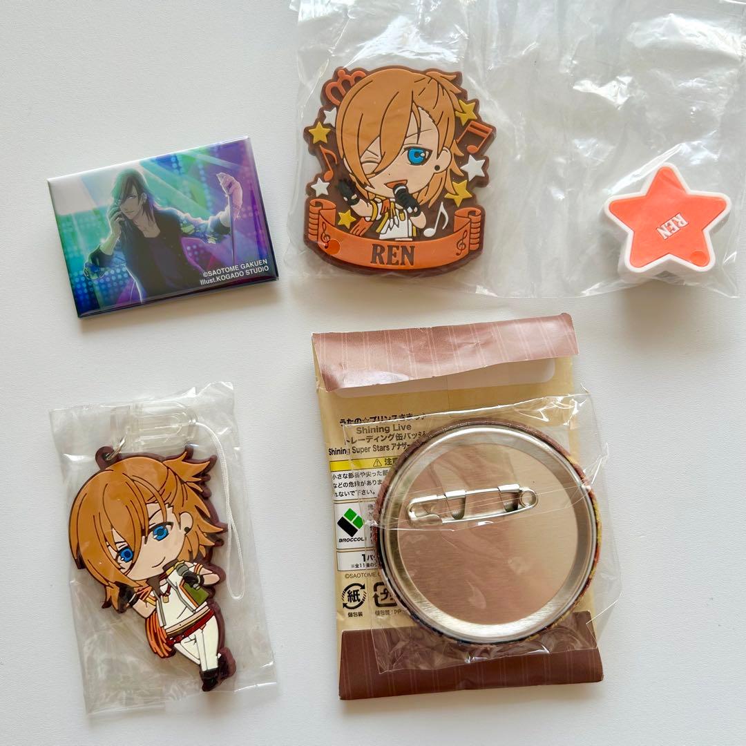 うたプリ 缶バッジ ラバーストラップ グッズ 4点セット 神宮寺レン