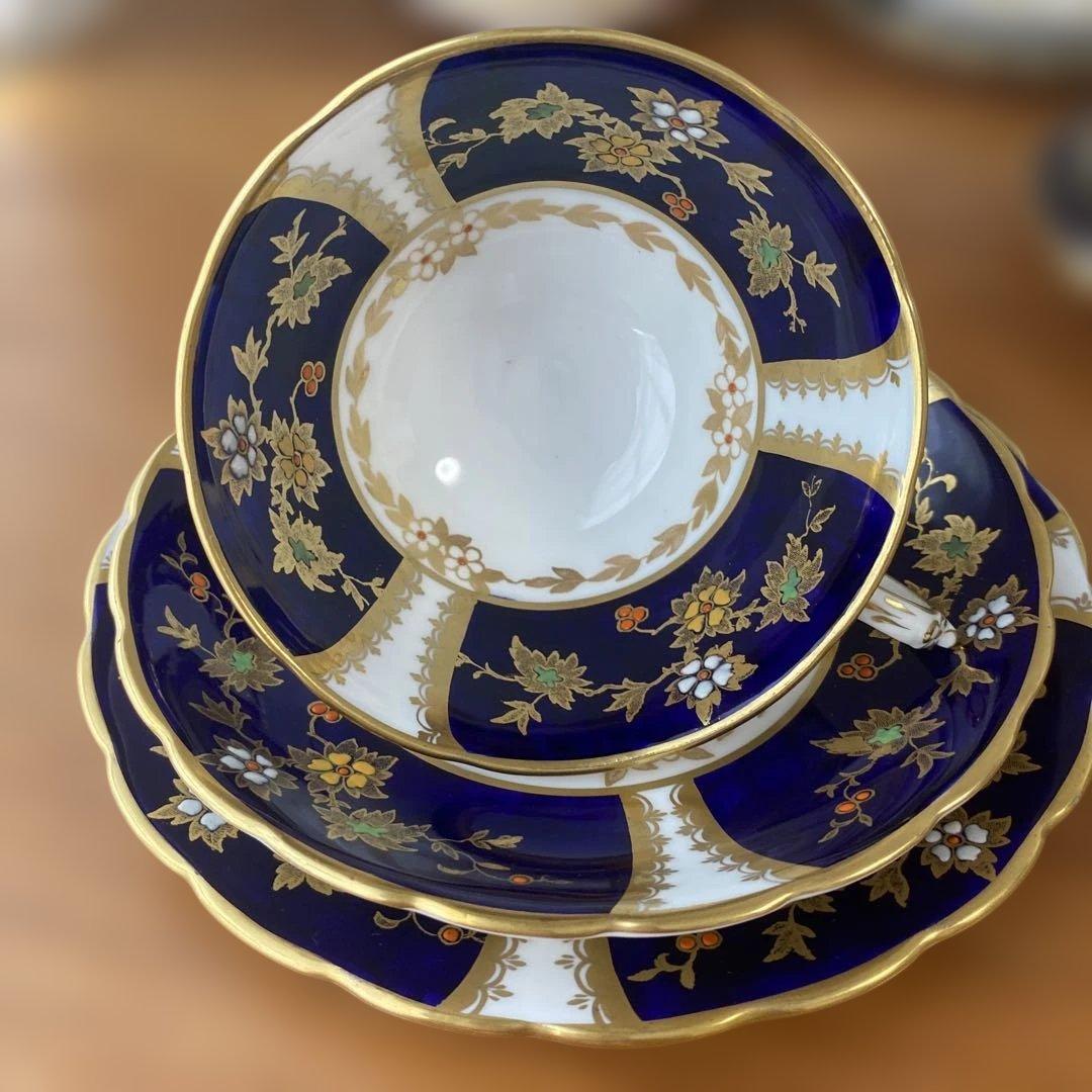 タスカン コバルトブルー エナメルペイント 金箔装飾 ティーセット